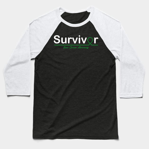 Liver Cancer Awareness Survivor Heartbeat Baseball T-Shirt by KHANH HUYEN